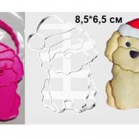 Куче с Коледна шапка пластмасов резец форма фондан тесто бисквитки, снимка 1 - Форми - 27153926