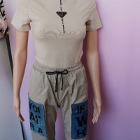 Дамски карго панталон в бежов цвят, снимка 5 - Панталони - 43759583