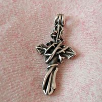 Уникален сребърен кръст, снимка 3 - Колиета, медальони, синджири - 39875785