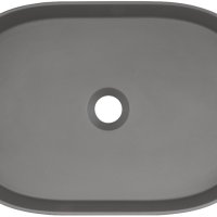 Антрацит Овална Гранитна Мивка за Баня, Монтаж върху плот стояща Silia 550x350 мм, снимка 1 - Мивки - 43821463