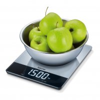 Везна, Beurer KS 34 XL kitchen scale; Stainless steel weighing surface; Magic LED; 15 kg / 1 g, снимка 4 - Електронни везни - 38423743