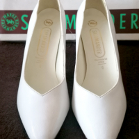Бели официални кожени обувки Salamander № 39, UK 6 - нови, снимка 4 - Дамски обувки на ток - 36539902