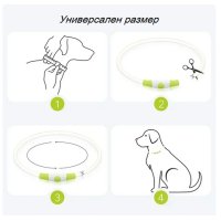 Светещ LED нашийник за големи и малки породи кучета , каишка за куче светеща лента, снимка 2 - За кучета - 43118651