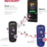 ЗИМНО НАМАЛЕНИЕ! SHARP GXBT280 Bluetooth високоговорител тонколона  DSP технология, 12 часа, снимка 6 - Bluetooth тонколони - 43225401