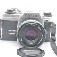 Фотоапарат Nikon FG-20 с обектив Nikkor 50mm f/1.8, снимка 3 - Фотоапарати - 43104294