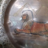 Египетска бронзова чиния за стена, снимка 2 - Декорация за дома - 43214968
