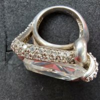 Сребърен пръстен с огромен циркон / проба 925 , снимка 7 - Пръстени - 32717581
