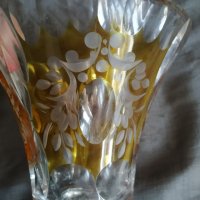 кристална ваза бохемия арт деко, снимка 5 - Антикварни и старинни предмети - 32498396