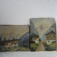  1947 - 2 картини планински пейзаж, подписани, снимка 7 - Картини - 28888514