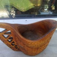 Дървена чаша с дърворезба с форма на кана, снимка 2 - Други ценни предмети - 37406987