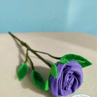 Ръчно изработена роза от плат, снимка 8 - Декорация за дома - 32385009