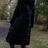 Дамско зимно дълго яке с естествен пух , снимка 4 - Якета - 43870854