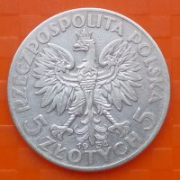 Полша 5 злоти 1934 сребро, снимка 1 - Нумизматика и бонистика - 28766427