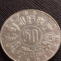 Сребърна монета 50 шилинга 1964г. Австрия 0.900 Инсбрук IX Зимни олимпийски игри 41420, снимка 3 - Нумизматика и бонистика - 43568167