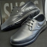 Мъжки черни обувки от Естествена кожа с еластична подметка, снимка 2 - Ежедневни обувки - 38014274