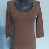 Еластична маркова блуза "Н&М" със 7/8 ръкави, снимка 1 - Блузи с дълъг ръкав и пуловери - 14382975