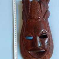 Стара африканска махагонова маска, снимка 6 - Антикварни и старинни предмети - 43946341