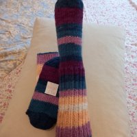 Ръчно плетени дамски чорапи размер 39, снимка 2 - Дамски чорапи - 43031926