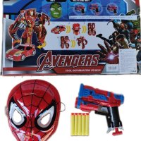 Комплект на Спайдърмен/Spiderman Маска и Пистолет с меки стрели, снимка 1 - Други - 43743496