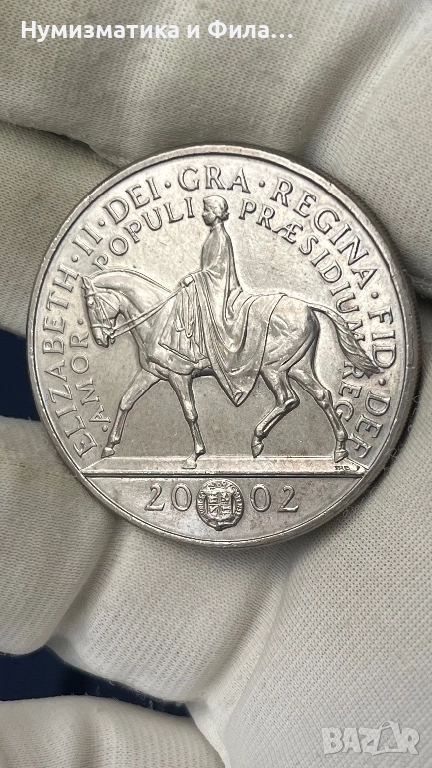 Монета 5 паунда  2002 Златен юбилей, снимка 1