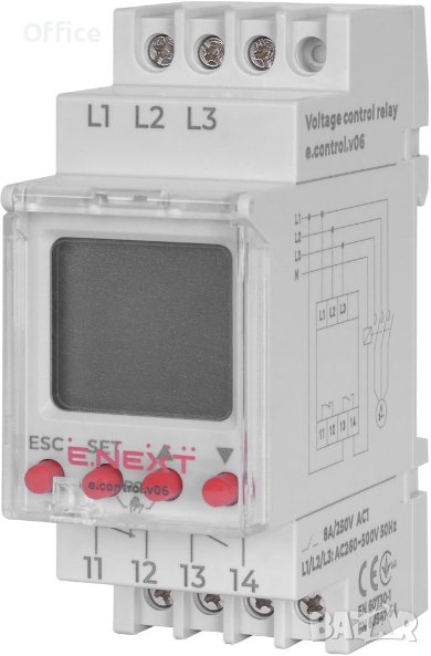 Реле за контрол на трифазно напрежение, цифрово e.control.v06, снимка 1