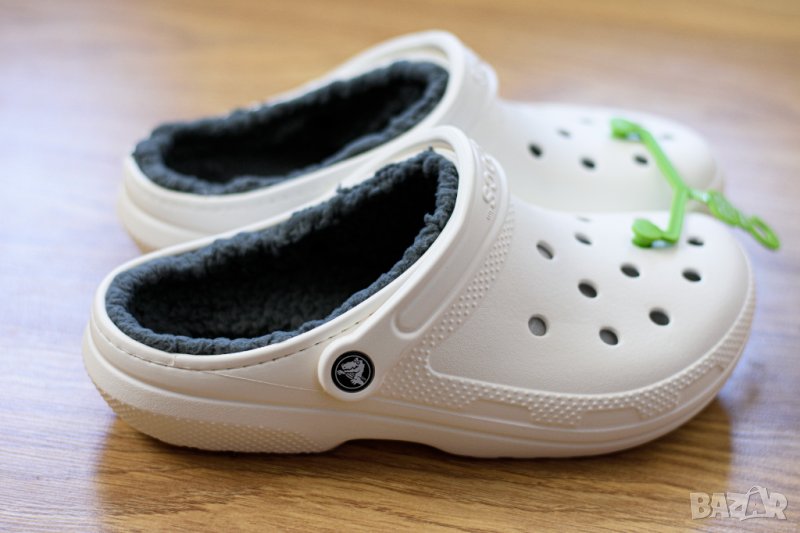 Оригинални Чехли с пух Crocs Classic Lined Clog, Бели, Размер 38-40, снимка 1