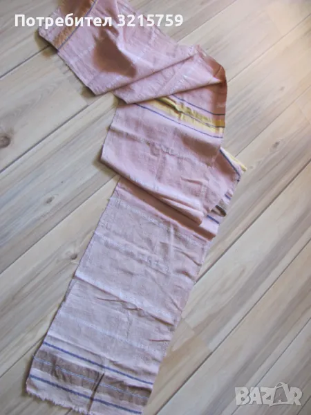 19в. кърпа, ръчно тъкан кенар , месал, 230х33см., снимка 1