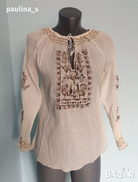 Винтидж / Гръцка туника в етно стил от кенар / памук и лен, снимка 1