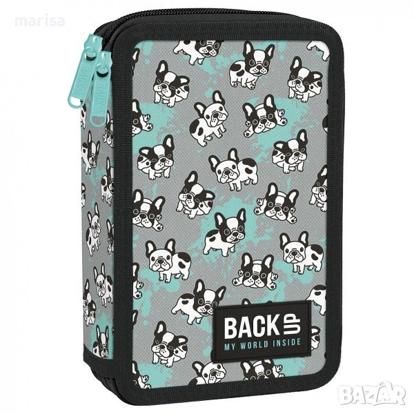 Несесер с два ципа BackUP Булдог, кучета 093328, снимка 1