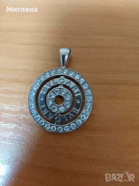 Сребърен/ родиран / медальон  BULGARI 925, снимка 1