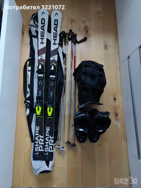 Ски Head i.Shape PRO Intelligent 163 със сак, Обувки Salomon X.Pro 100-29.0 със сак + щеки 130 и 125, снимка 1