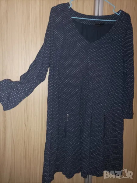 Тъмносиня туника на бели точки, снимка 1