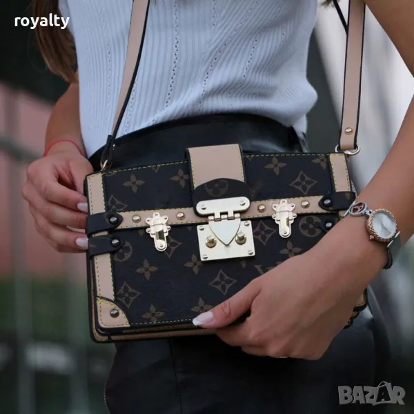 Дамска чанта - кафяво и розово, снимка 1