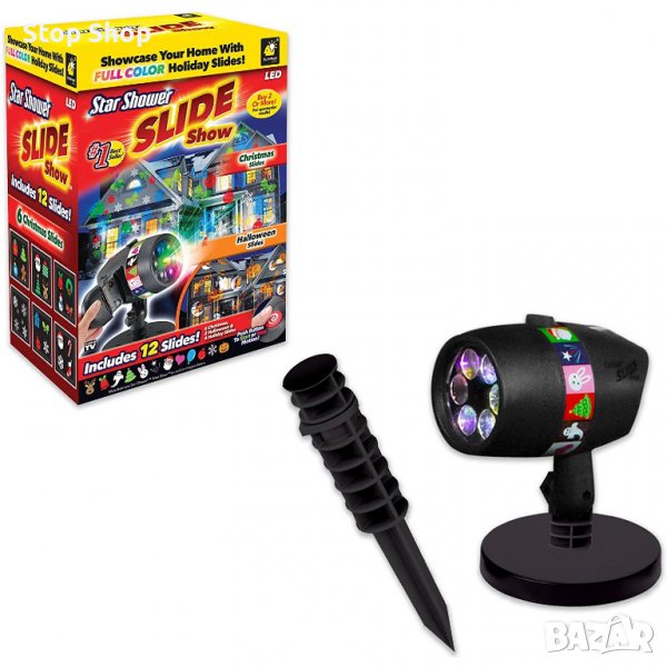 ЛЕД проектор Slide Show Laser Light, Статичен и подвижен, 3D холографски ефект, Външен и вътреше, снимка 1