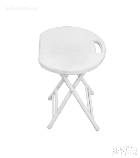Табуретка сгъваема, бял цвят, снимка 1