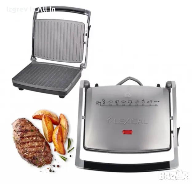 Тостер преса за сандвичи и скара Lexical LSM-2506 корпус от неръждаема стомана, снимка 1