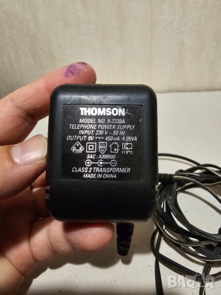 Захранване, адаптор  9  волта -   0,450 ампера, снимка 1