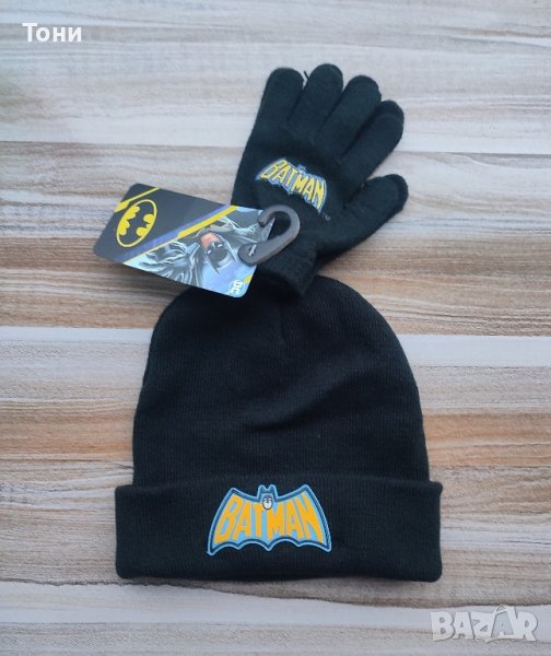 Нов детски комплект, шапка и ръкавици Batman / р-р: L, снимка 1