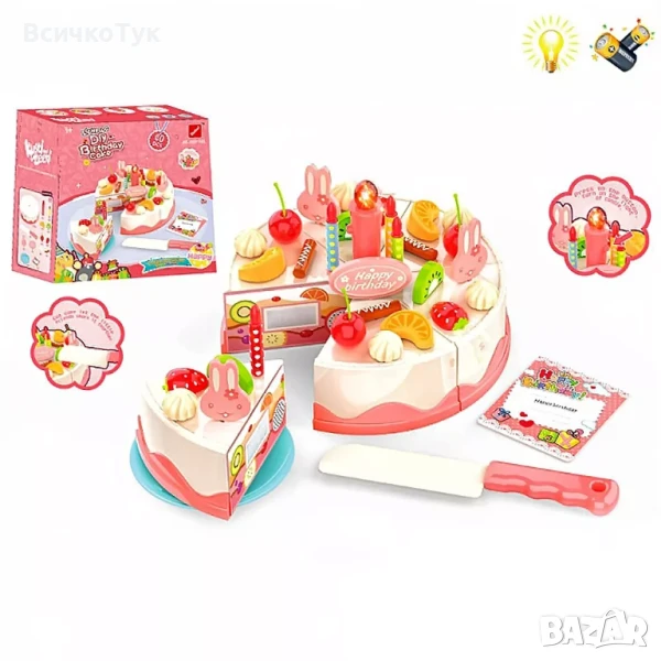 ✨Комплект торта за рязане със светеща свещичка, снимка 1