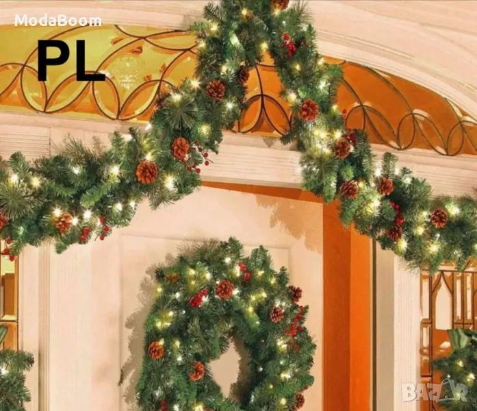 Луксозен гъст герлянд със заснежени връхчета  10м, снимка 1