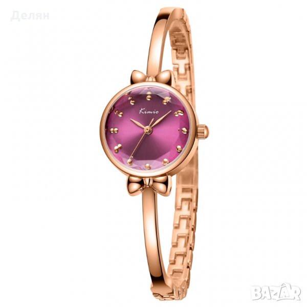 Дамски часовник, розово злато, с панделки, снимка 1