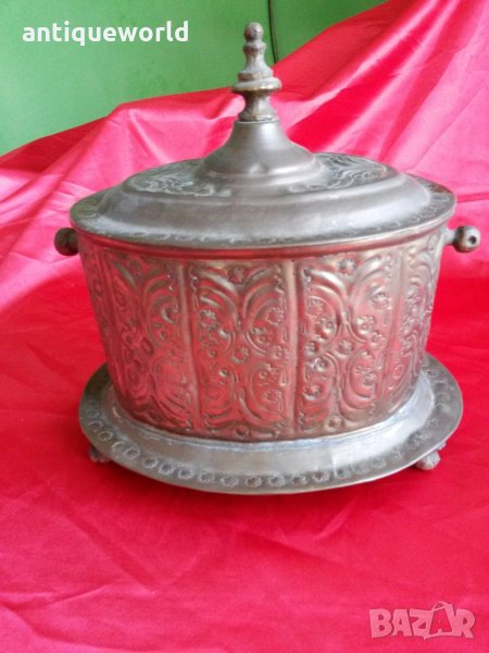 Стар Ръчно Кован Голям Бронзов ОСМАНСКИ Съд , снимка 1