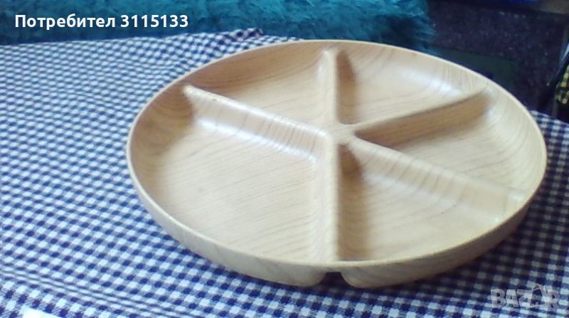 Бамбуково плато ,въртящо ,5 разделения , снимка 1