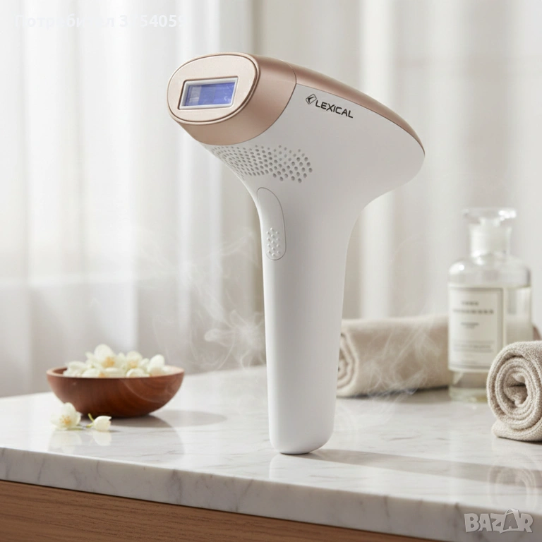 Лазерен апарат за обезкосмяване Lexical LLH-5585 с ледено охлаждане и 9 нива на интензитет, снимка 1