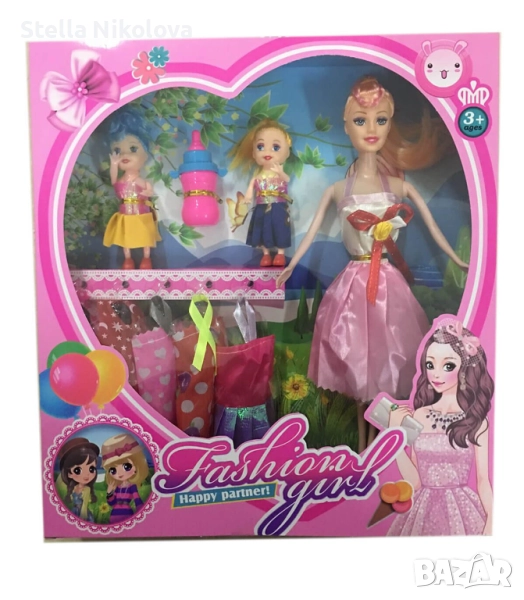 Кукла с две деца и рокли, снимка 1