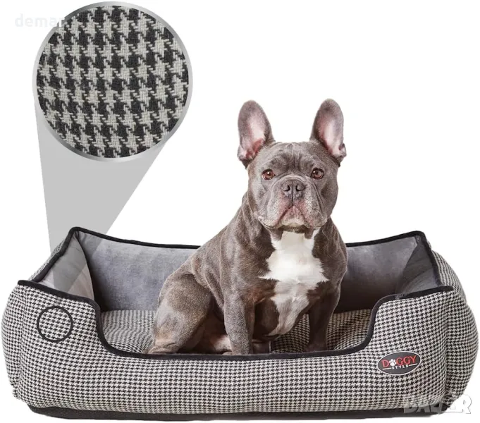 DOGGY STYLE средно легло за кучета - луксозно легло, 22 x 60 x 80 см, 100% памук, снимка 1