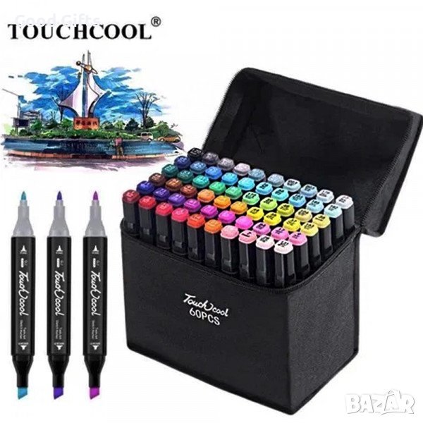 Комплект 60 броя двустранни маркери, снимка 1