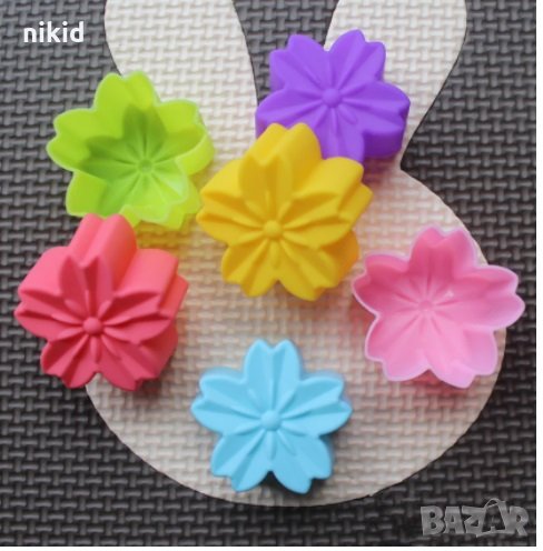 Вишнев цвят цветче силиконов молд форма за бонбон гипс шоколад сапун, снимка 1