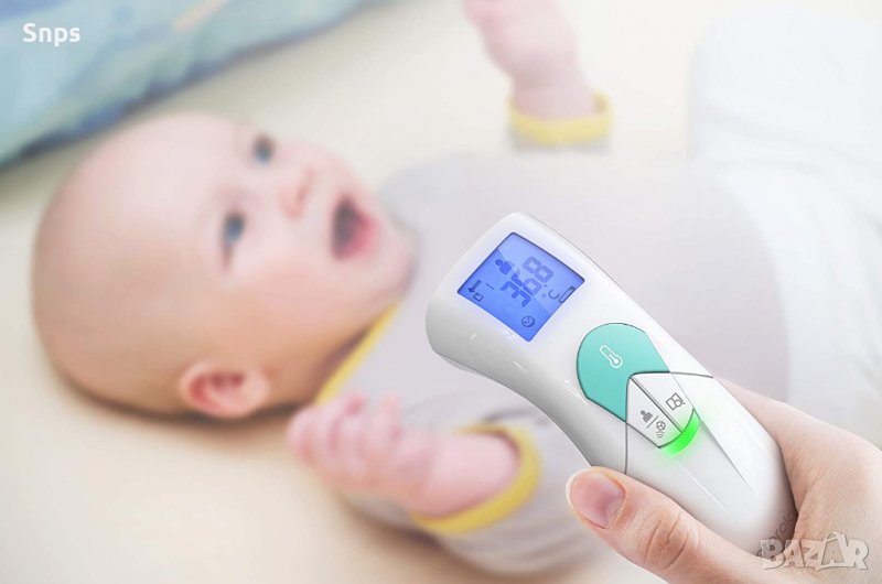 Цифров безконтактен термометър Motorola Baby MBP66NT за възрастни и бебета с LCD дисплей, снимка 1
