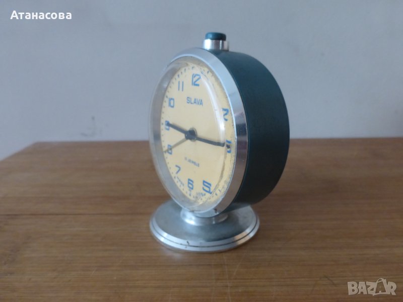 Будилник часовник Слава сапфирено син корпус, снимка 1